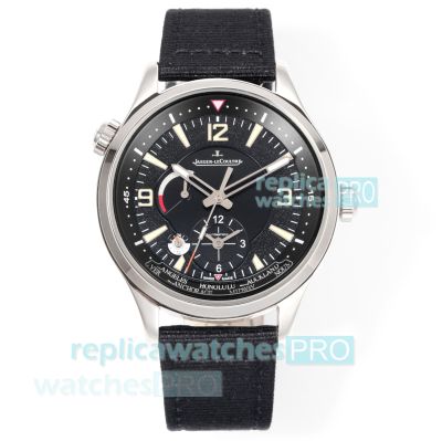 V+Factory Swiss Replica Jaeger LeCoultre Polaris Geographic Black Dial Men's Watch 